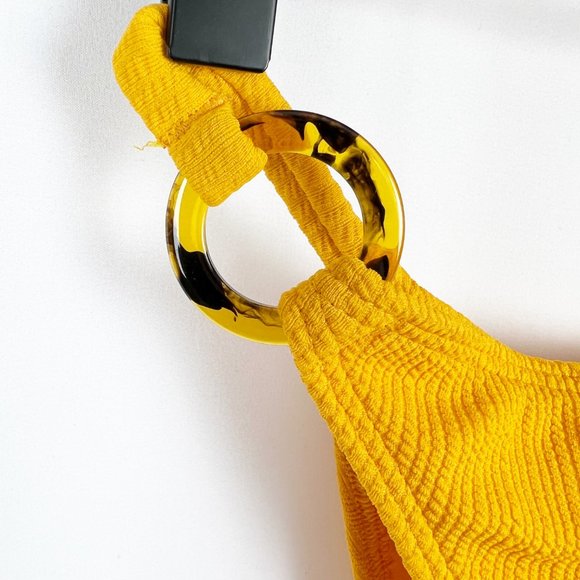 Matching Bikini Set Ribbed Knit Ring Sporty Athletic Supportive 32DD / Medium - Picture 7 of 9